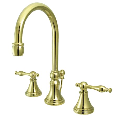 Kingston Brass 8" Widespread Bathroom Faucet, Polished Brass KS2982NL